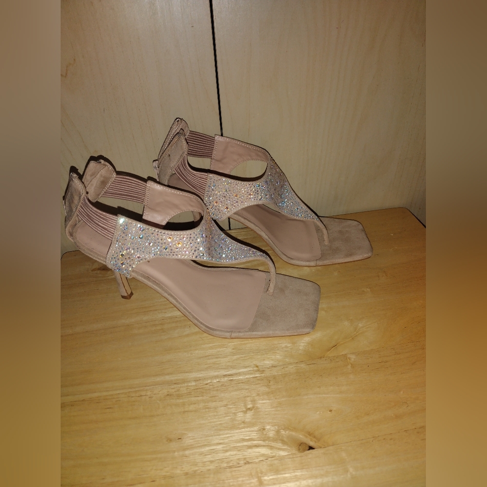 Nude Rhinestone Heeled Sandals – Size 10 (Rouge Helium) - Picture 5 of 7